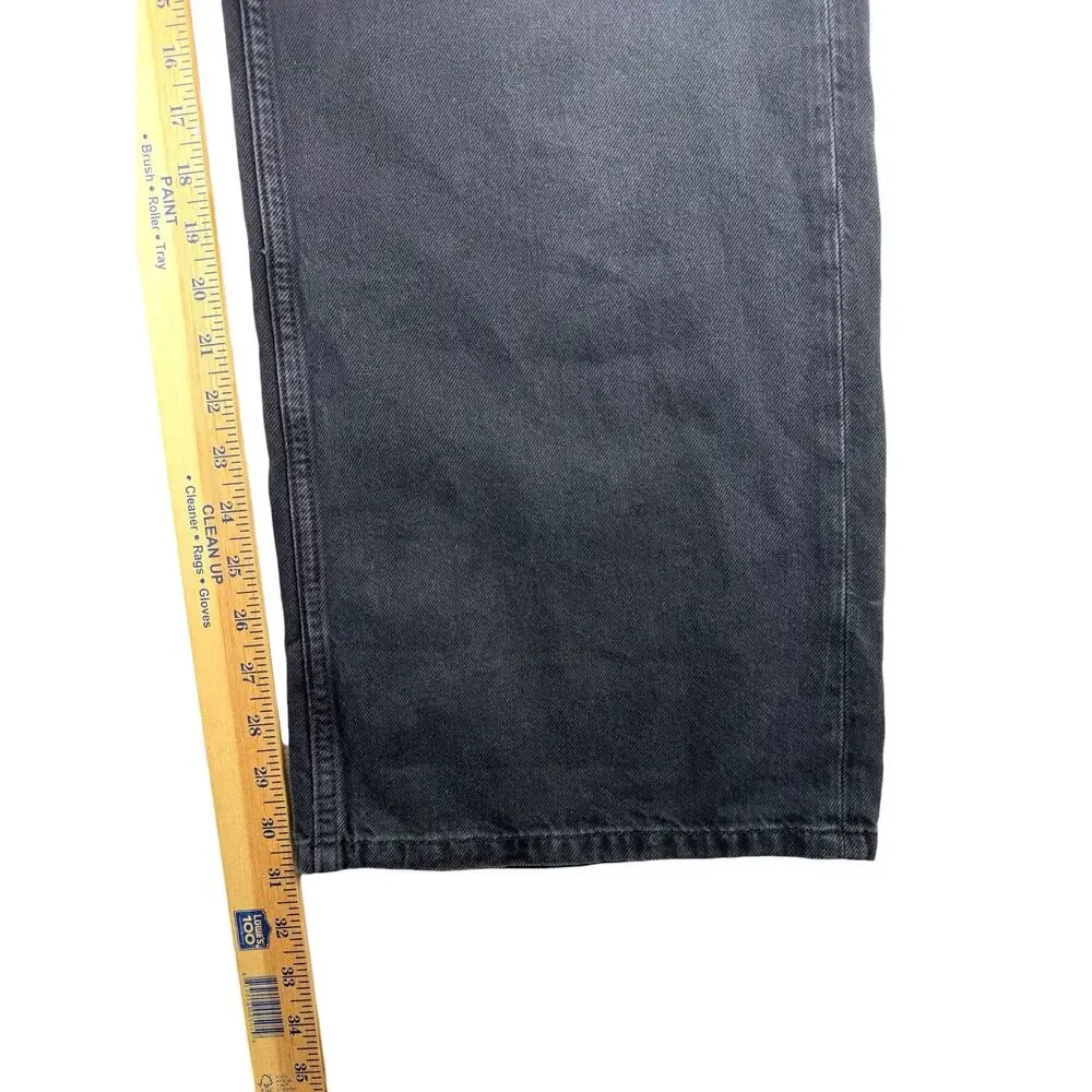 We The Free Palmer Cuffed Jeans 29 Chalkboard Black Wide Leg Relaxed Slouchy